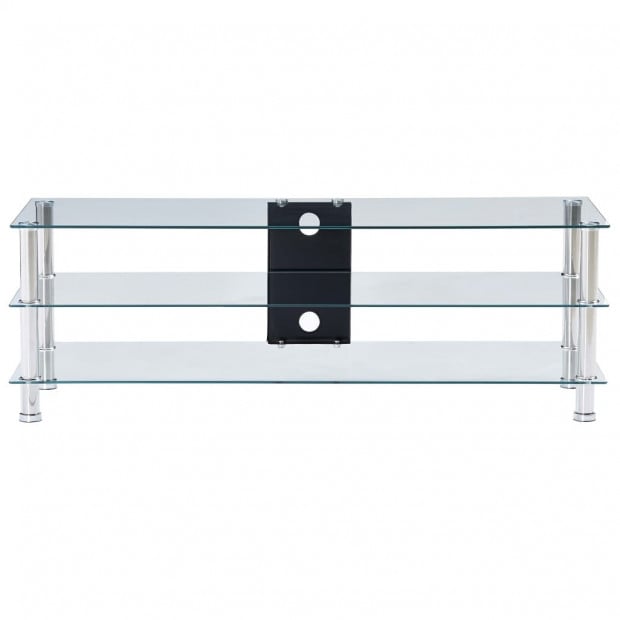 Tv Stand Transparent 120x40x40 Cm Tempered Glass Image 2