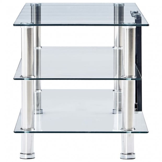Tv Stand Transparent 120x40x40 Cm Tempered Glass Image 3