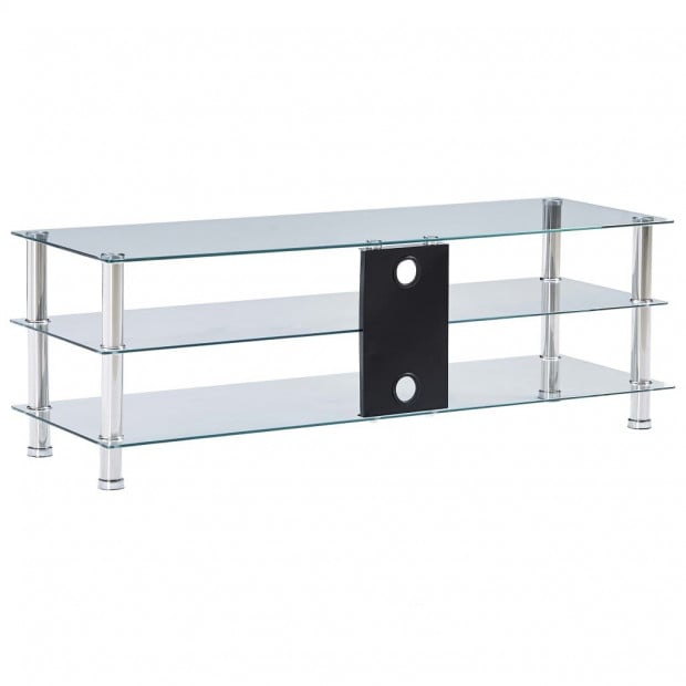 Tv Stand Transparent 120x40x40 Cm Tempered Glass Image 4