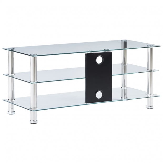 Tv Stand Transparent 90x40x40 Cm Tempered Glass Image 4
