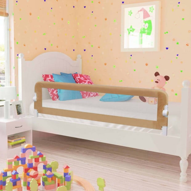 Toddler Safety Bed Rail Taupe 150x42 Cm Polyester Image 2