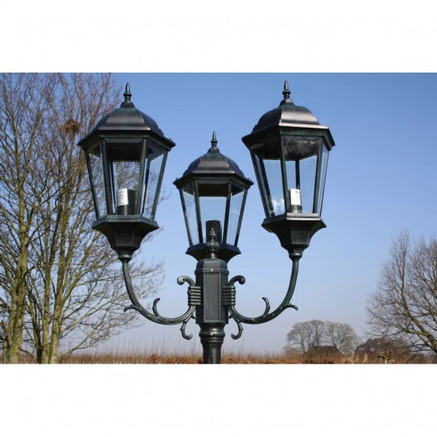 Brighton Garden Light Post 3-arms 230 Cm Dark Green/black Image 7