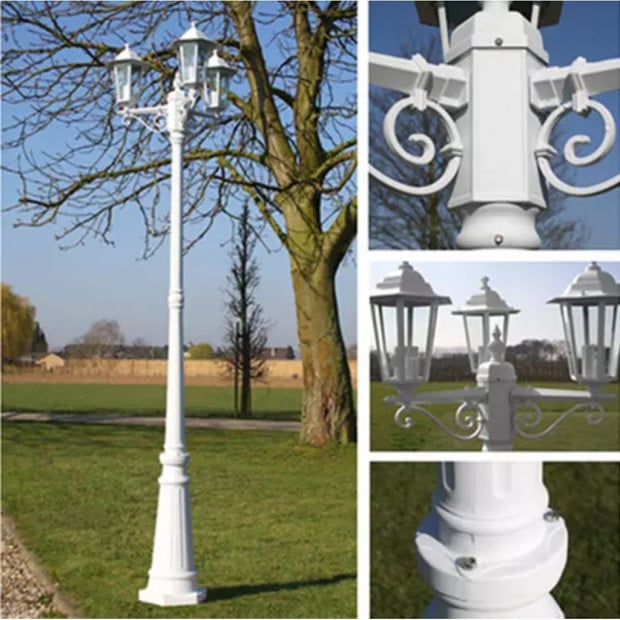Garden Lamp Post White 215 Cm Image 7