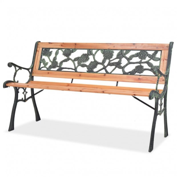 Garden Bench 122 Cm Wood Rose Design