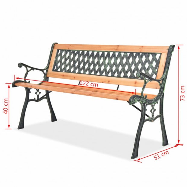 Garden Bench 122 Cm Wood Diamond Design Image 7