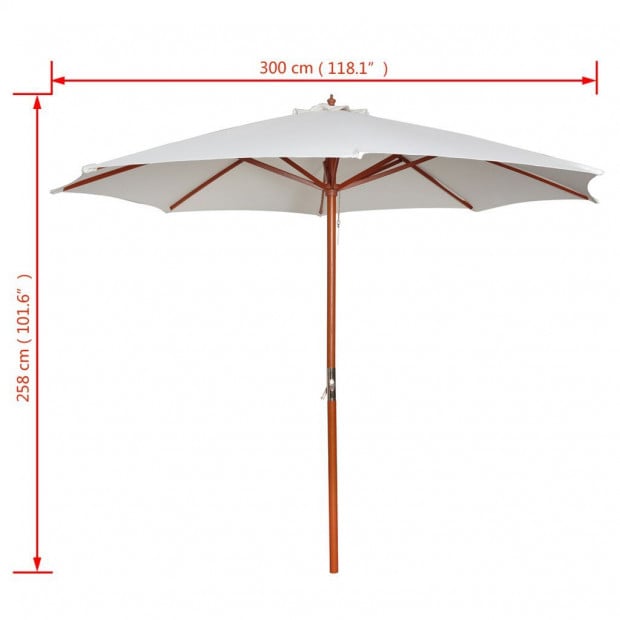 Parasol 300x258 Cm White Image 7