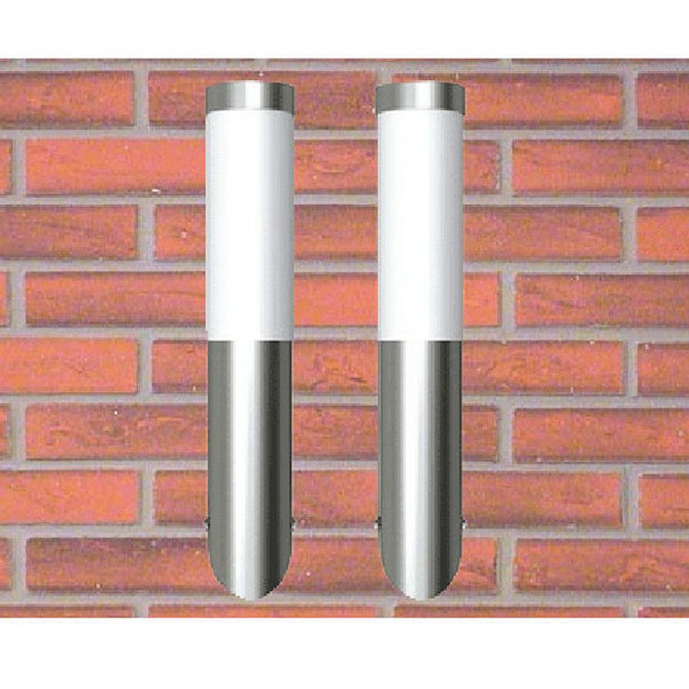 2 Stainless Steel Wall Lights 6 X 36 Cm