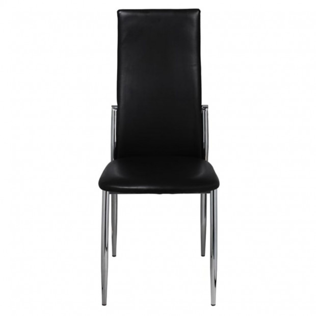 Dining Chairs 6 Pcs Black Faux Leather Image 3