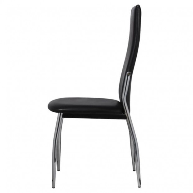 Dining Chairs 6 Pcs Black Faux Leather Image 4