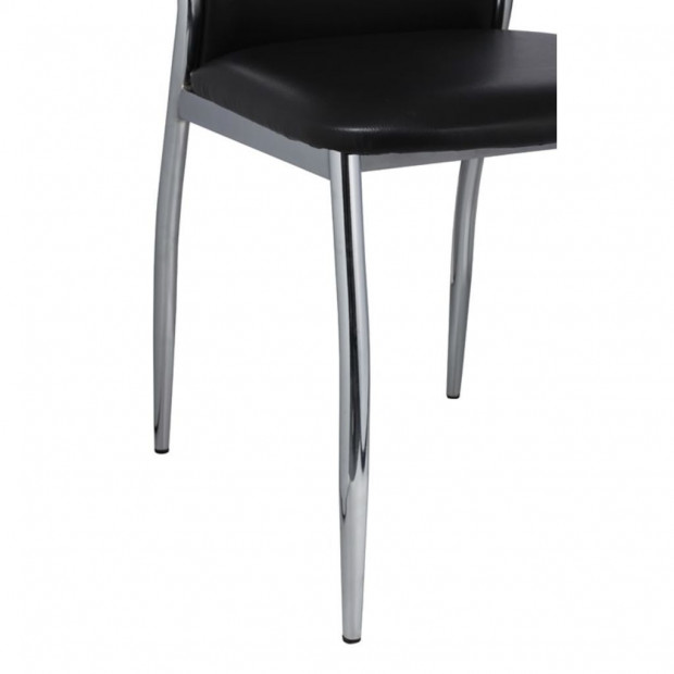 Dining Chairs 6 Pcs Black Faux Leather Image 5
