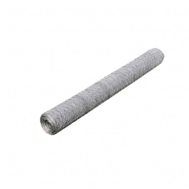 Mesh Fence Galvanised Steel Hexagon 1x25 M Silver Image 2