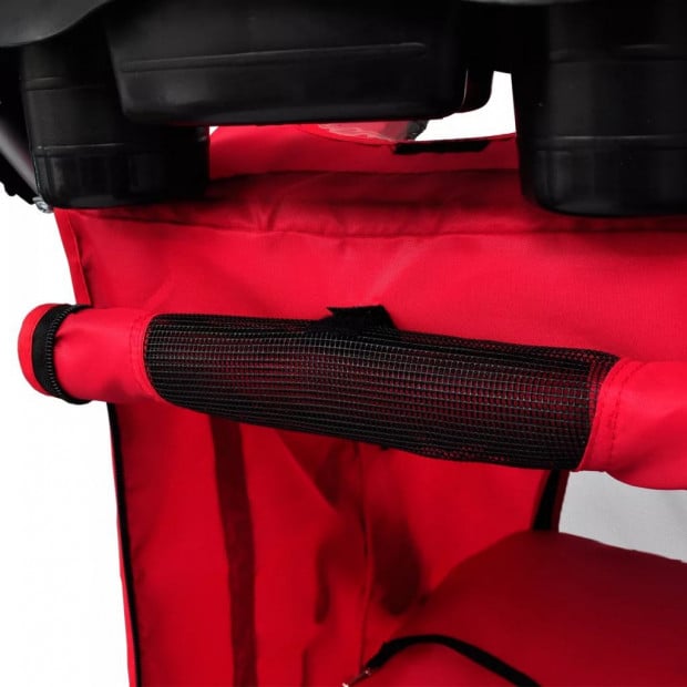 Pet Stroller Travel Carrier Red Folding Image 4