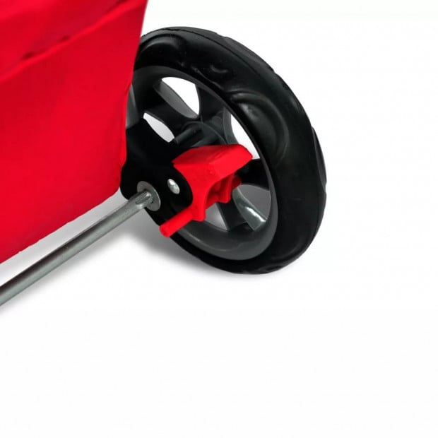 Pet Stroller Travel Carrier Red Folding Image 5