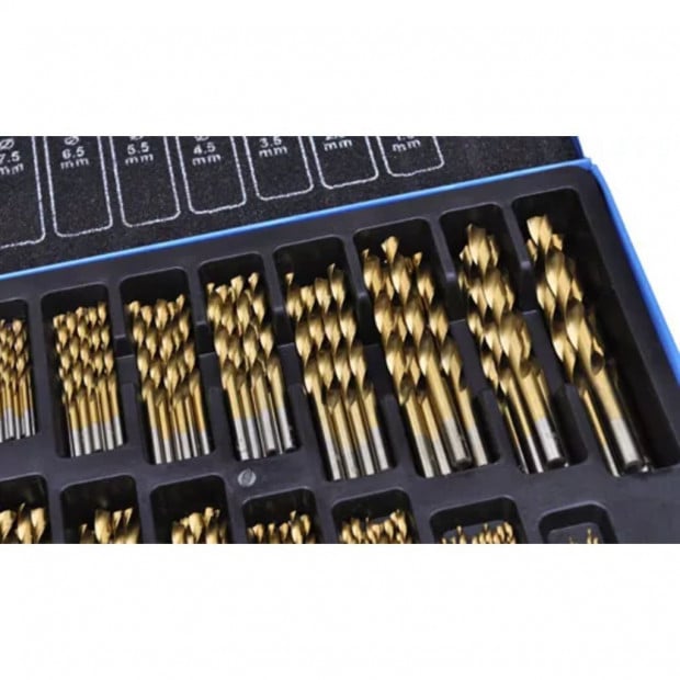 170-piece Titanium Drill Bit Set In Metal Box Hss Ti Image 2