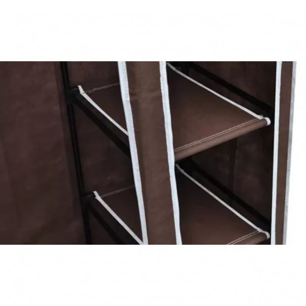 Fabric Wardrobes 2 Pcs Brown Image 6