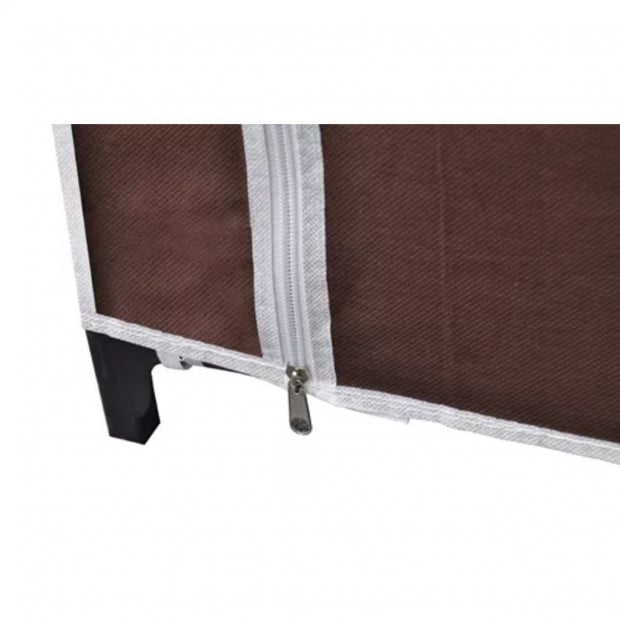 Fabric Wardrobes 2 Pcs Brown Image 7
