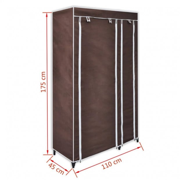 Fabric Wardrobes 2 Pcs Brown Image 9