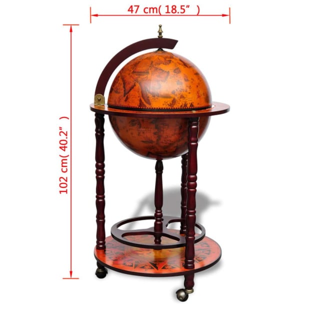 Globe Bar Wine Stand Eucalyptus Wood Image 8