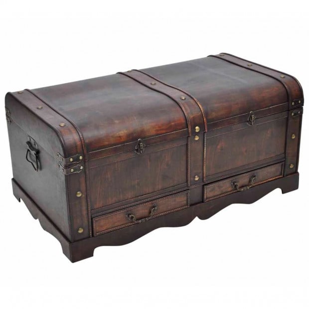 Wooden Treasure Chest Large Brown Image 2