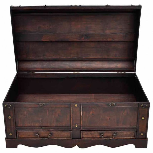 Wooden Treasure Chest Large Brown Image 7