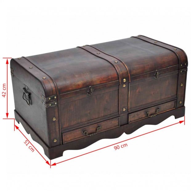 Wooden Treasure Chest Large Brown Image 9