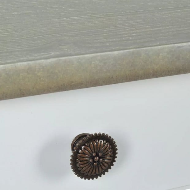 Console Table Mdf White And Greyish Brown Image 2