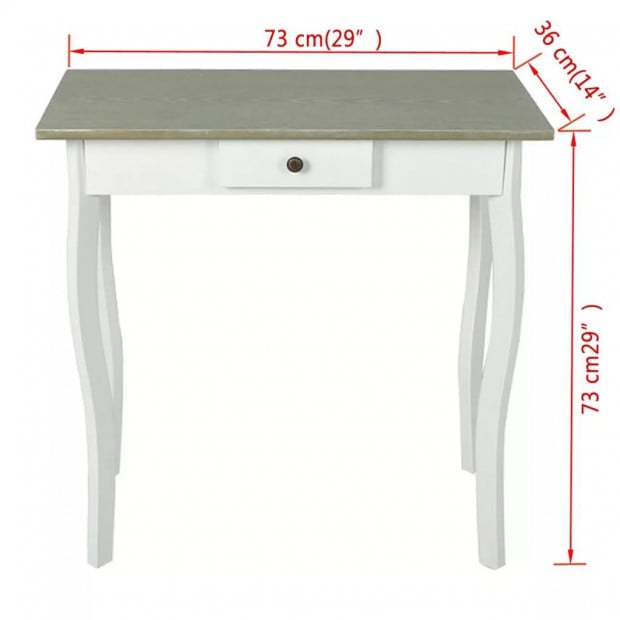 Console Table Mdf White And Greyish Brown Image 3