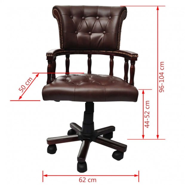 Swivel Office Chair Brown Image 6