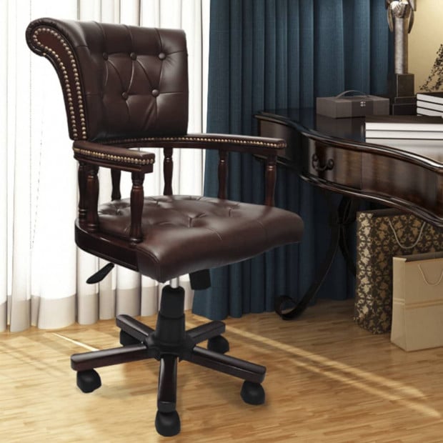 Swivel Office Chair Brown Image 2