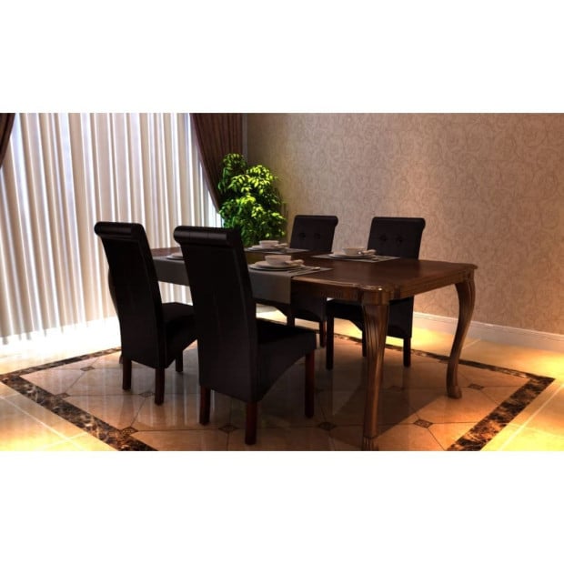 Dining Chairs 4 Pcs Brown F.Leather Image 2