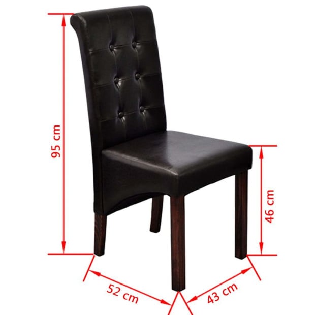 Dining Chairs 4 Pcs Brown F.Leather Image 6