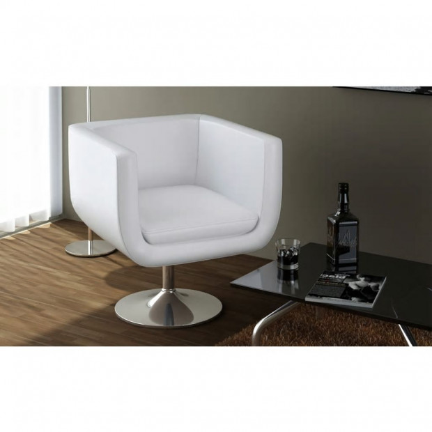Bar Chairs 2 Pcs White Faux Leather Image 2