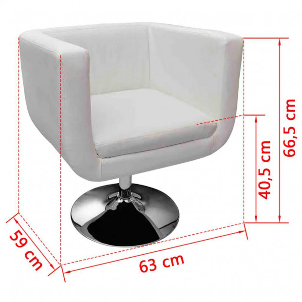 Bar Chairs 2 Pcs White Faux Leather Image 5
