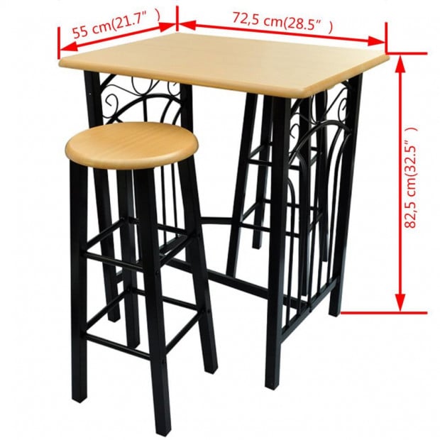 Breakfast/dinner Table Dining Set Mdf With Black Image 6