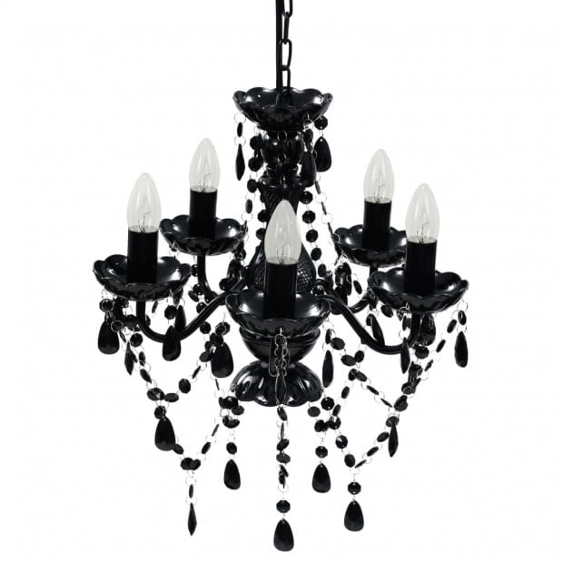 Black Crystal Light 5 Bulb Image 2