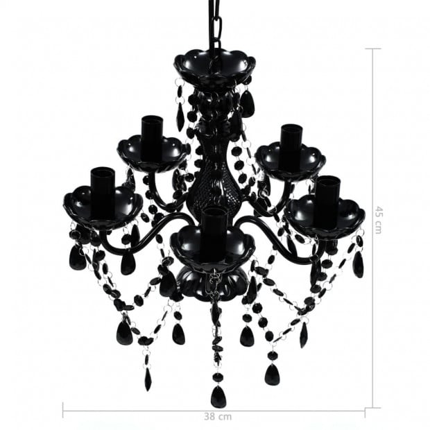 Black Crystal Light 5 Bulb Image 8