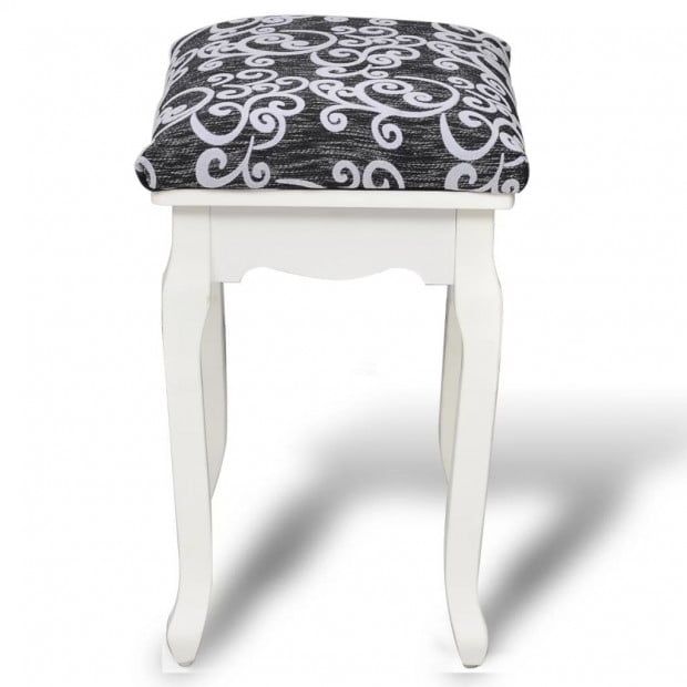Dressing Stool Black Fabric Image 4