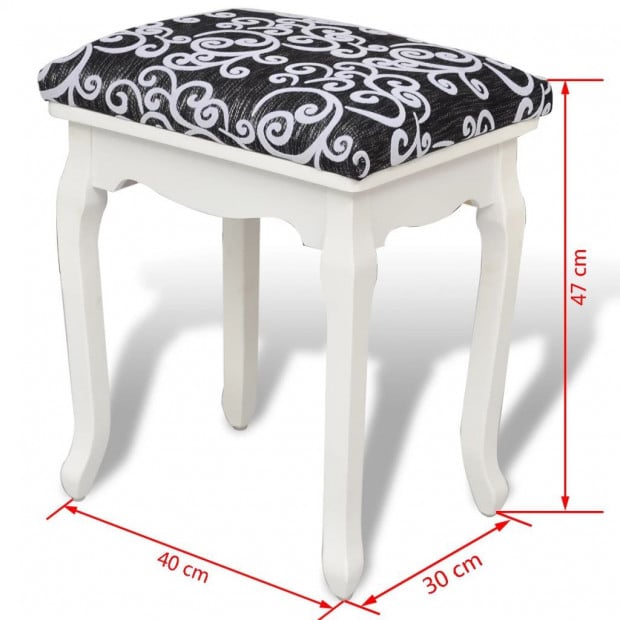 Dressing Stool Black Fabric Image 5