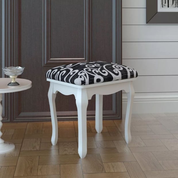 Dressing Stool Black Fabric Image 2