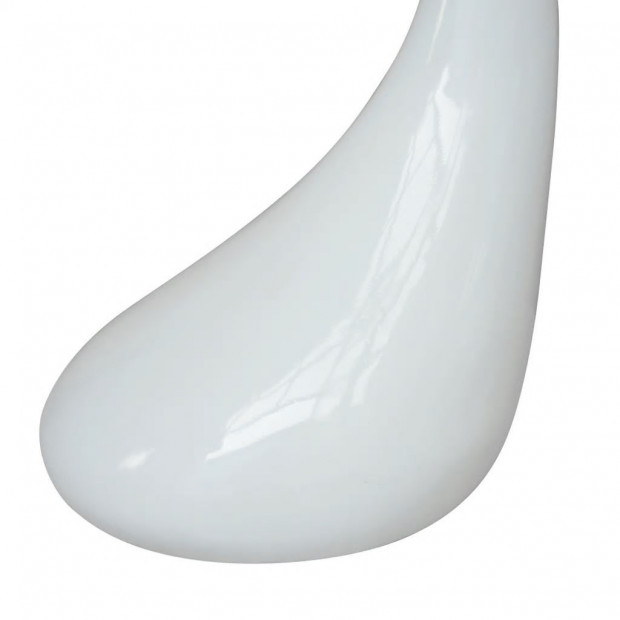 Coffee Table With Round Glass Top High Gloss White Image 4