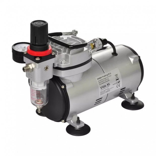 Airbrush Compressor Set With 2 Pistols - Silver Image 4