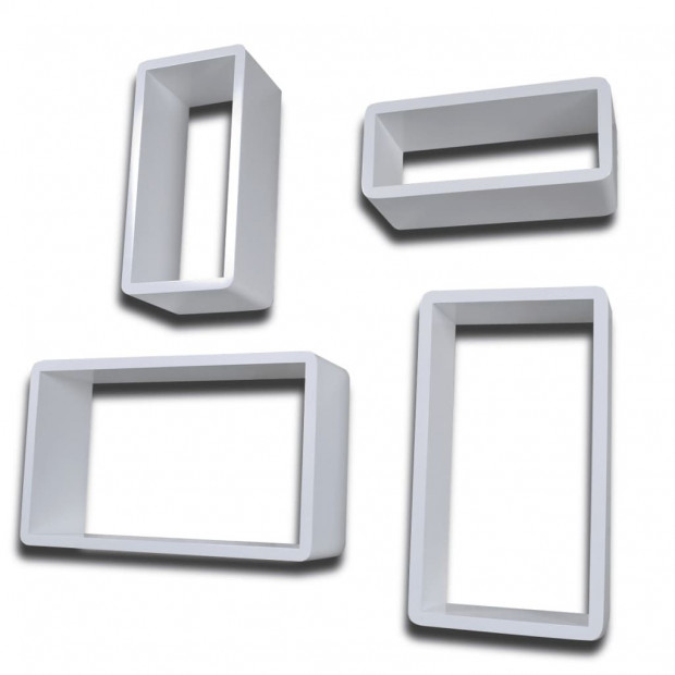 Cuboid Shelf Set Of 4 White Image 4