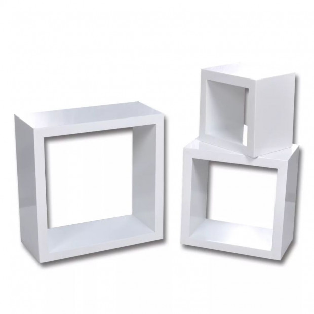 Cube Shelf Set Of 3 White Image 2