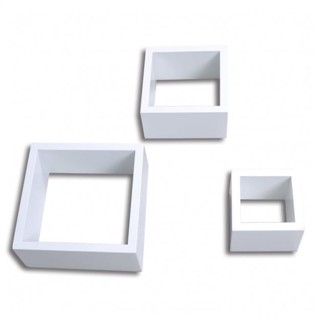 Cube Shelf Set Of 3 White Image 3