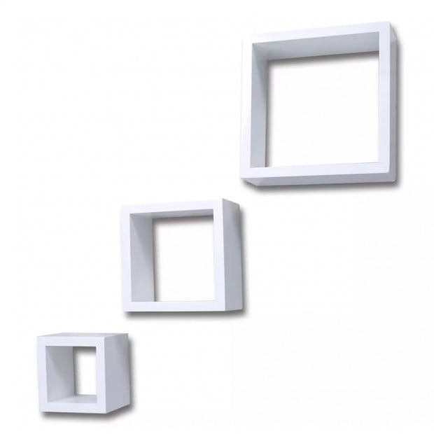 Cube Shelf Set Of 3 White Image 4