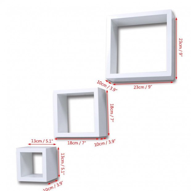 Cube Shelf Set Of 3 White Image 6