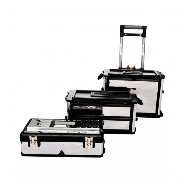 3-part Rolling Tool Box With 2 Wheels Image 4