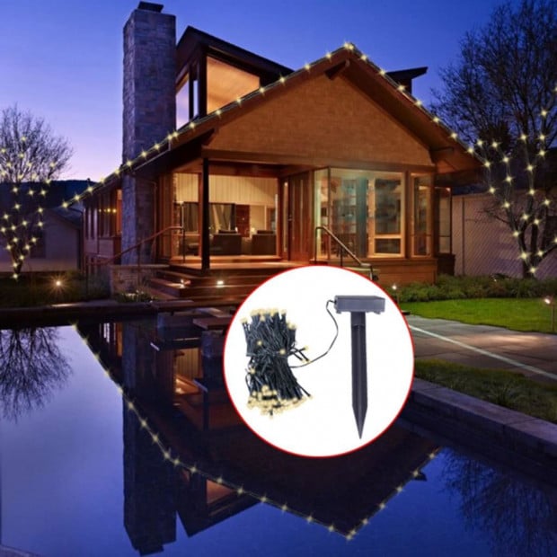 Led Solar String Lights Warm White Christmas Decoration Image 2