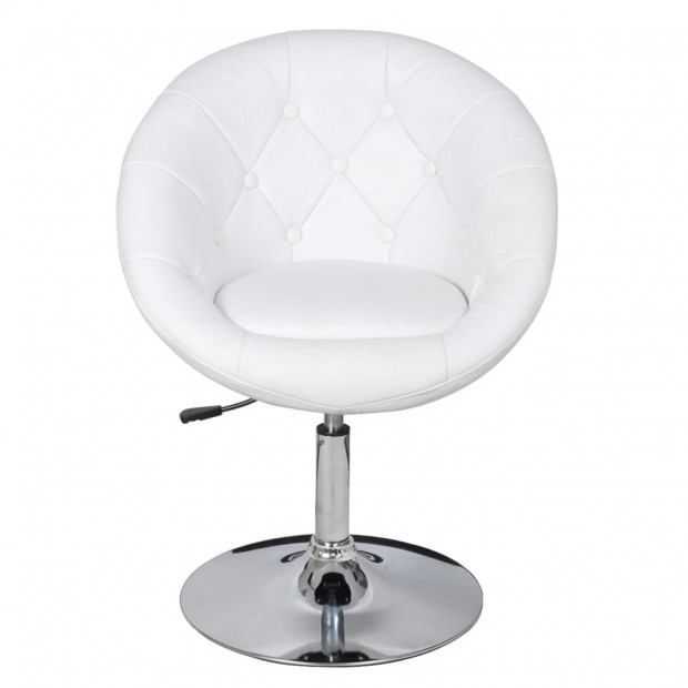 Bar Chair White Faux Leather Image 3