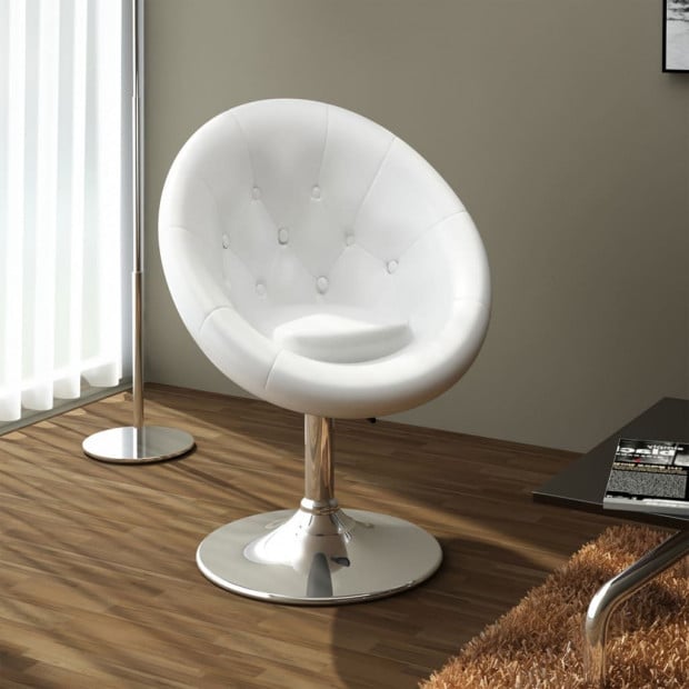 Bar Chair White Faux Leather Image 2